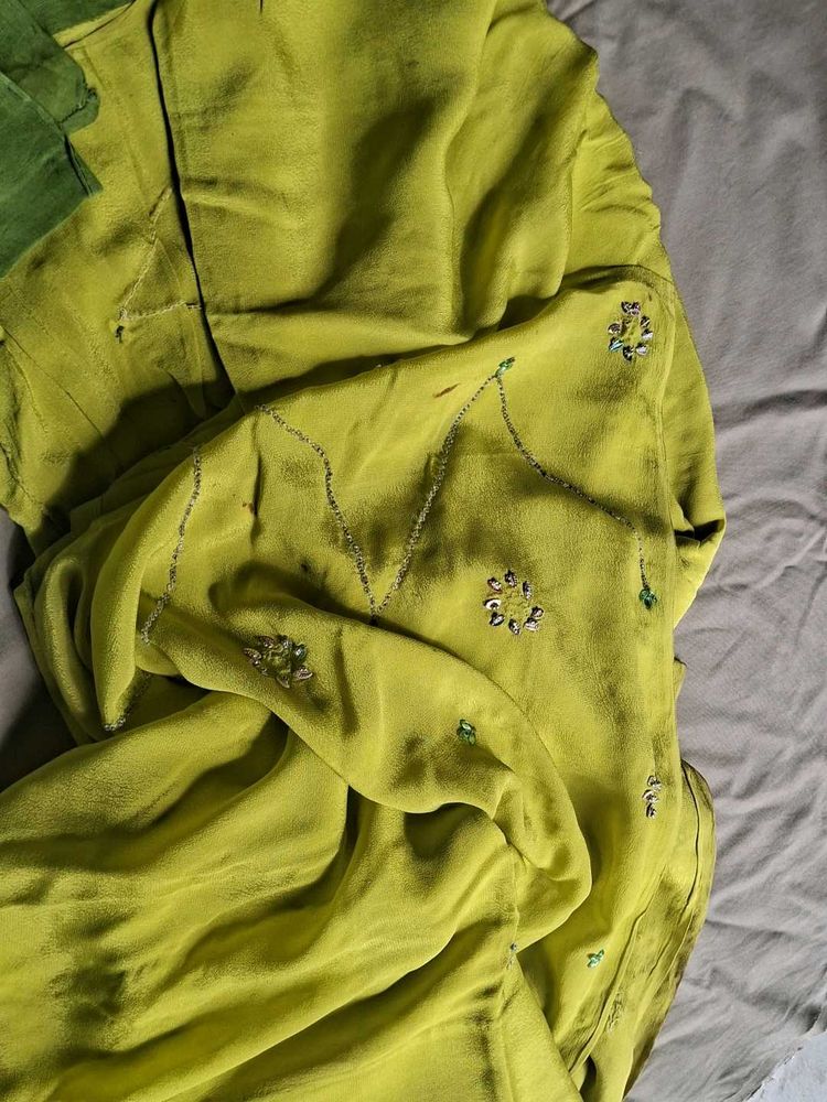 Beautiful Lime Green Saree