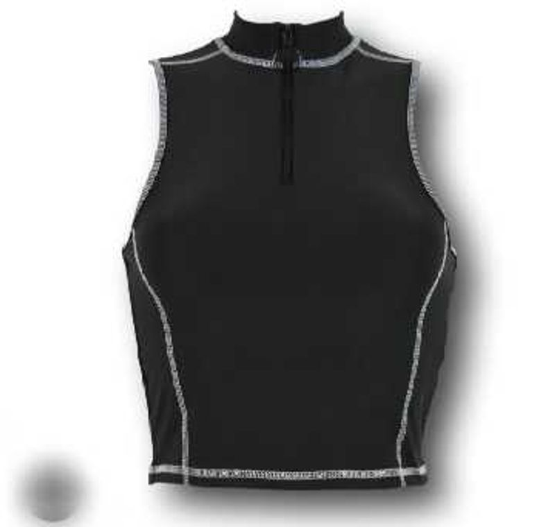 Sleek Black Zip-Up  Top