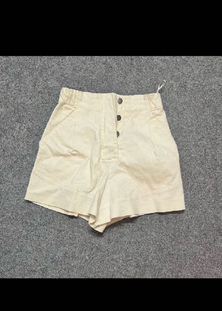 High-Waisted Button Fly Shorts