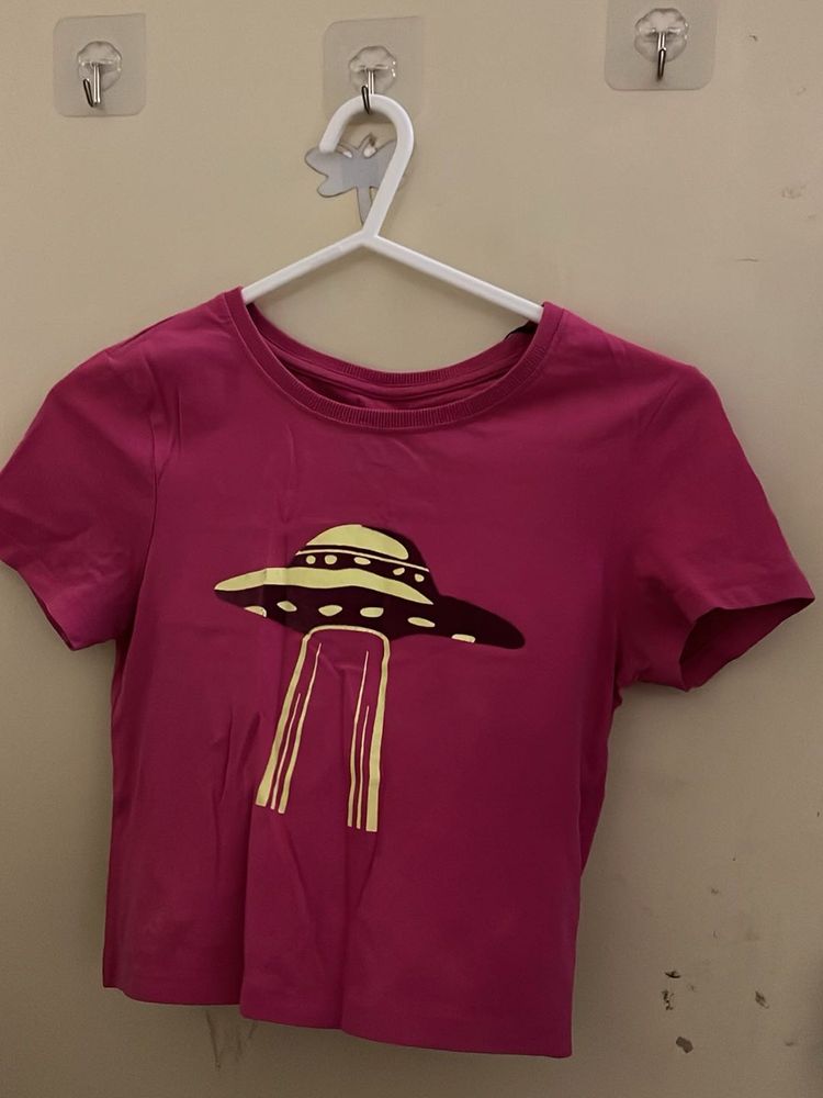 Pink UFO Crop Top