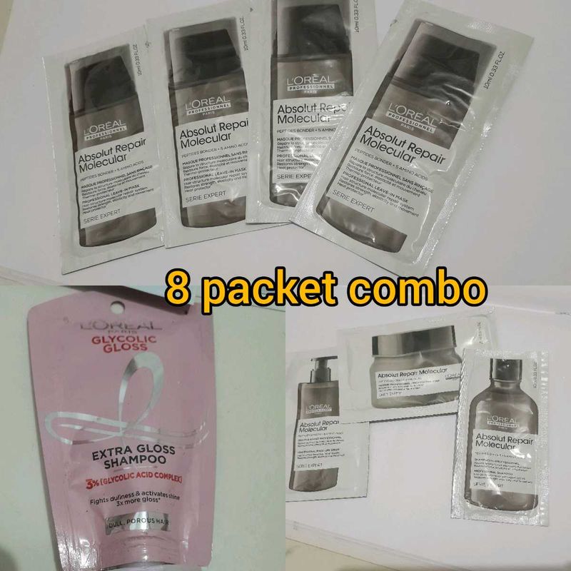 L'Oreal Absolut Repair Molecular 8 Packet Combo