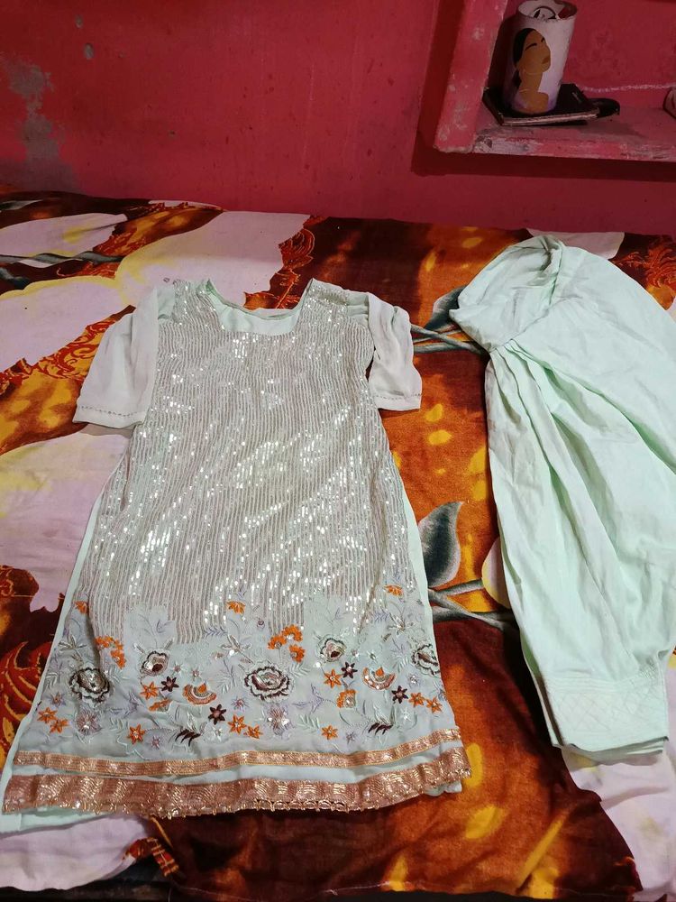 Sequin Embellished Kurta with salwar