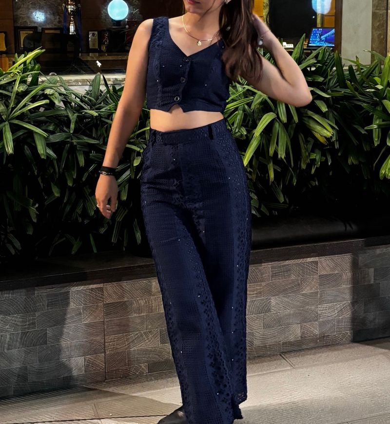 Stylish Navy Blue Co-ord Set
