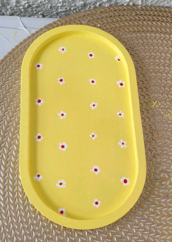 Handmade Yellow Floral Trinket Tray 💛
