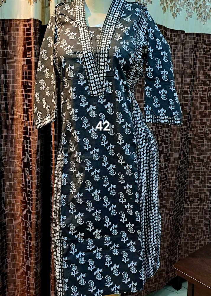 New stock Elegant Black &amp; White Cotton Kurta