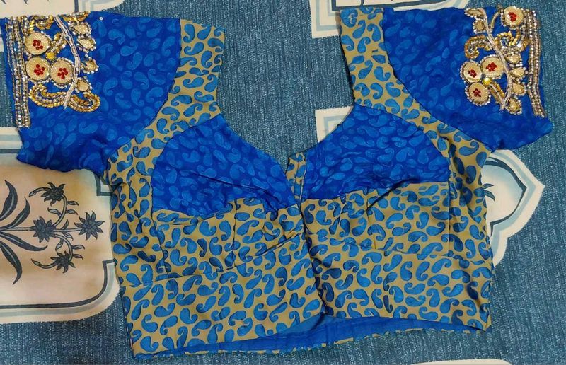 Elegant Blue Paisley Saree and Blouse