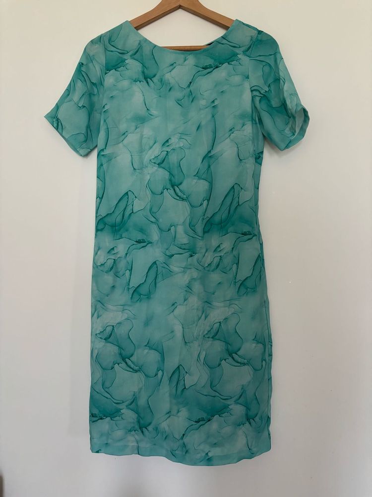 Flowy Teal Swirl Dress