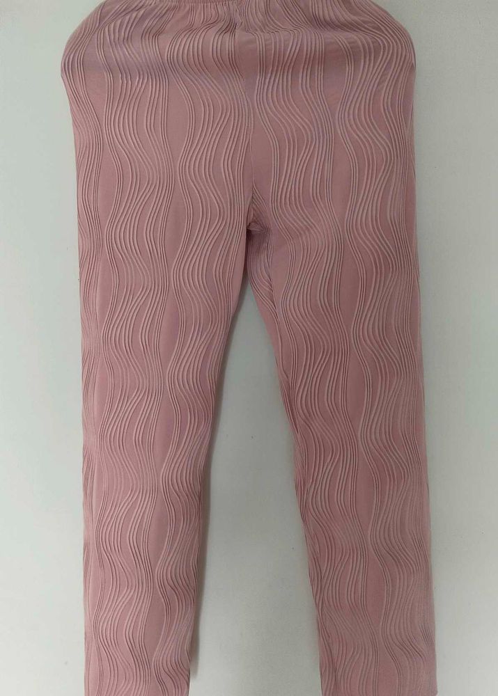 Pink Textured Trousers