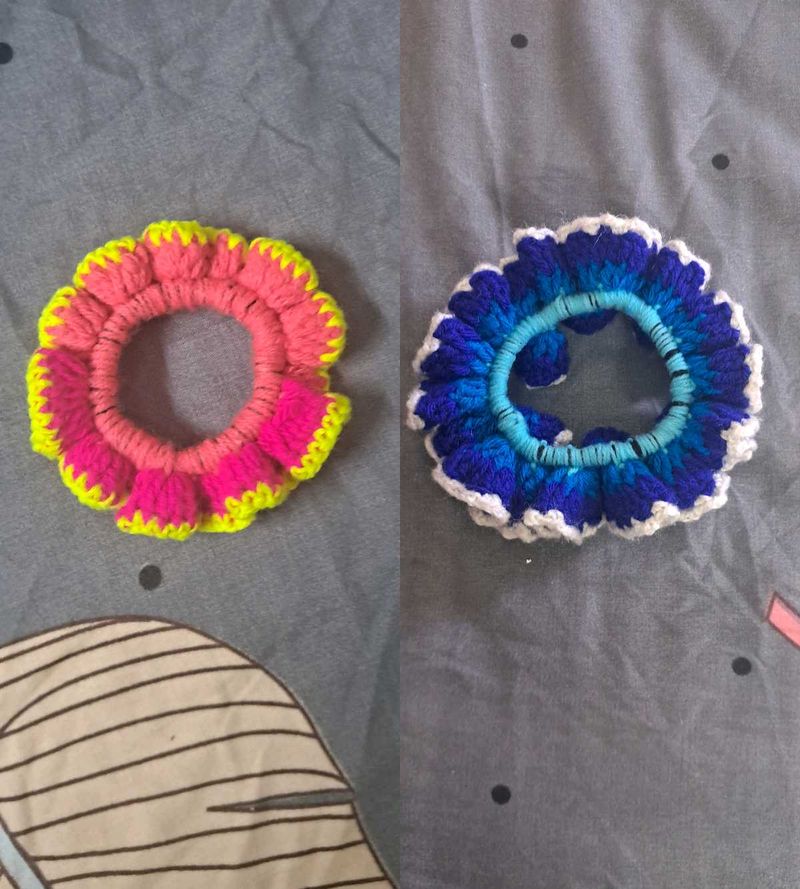 Handmade Colorful Crochet Scrunchie