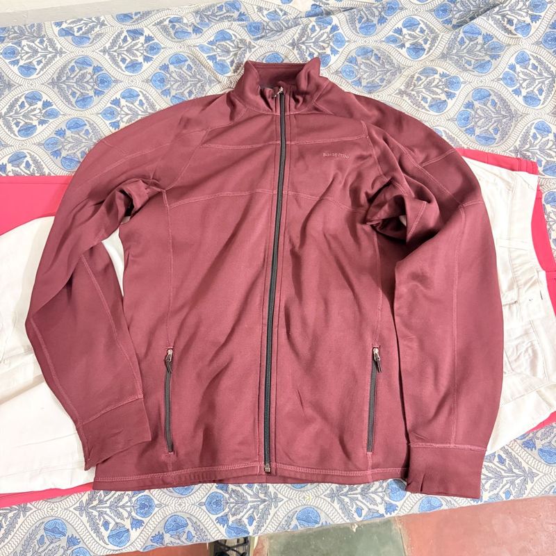 Men's Burgundy Zip-Up Jacket