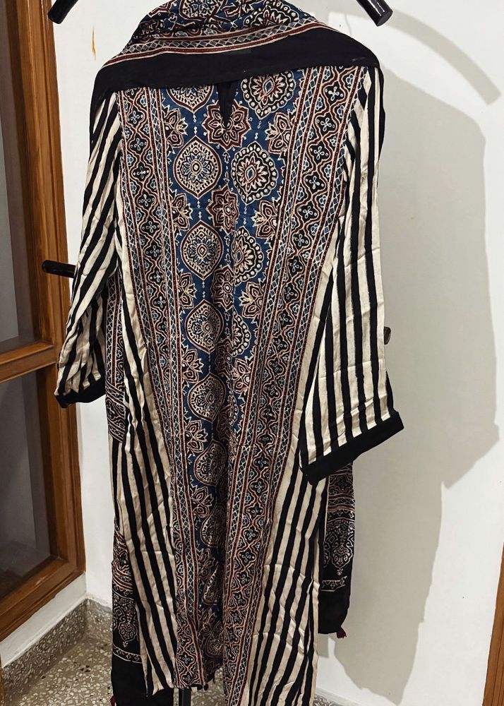 pure modal ajrakh suit set