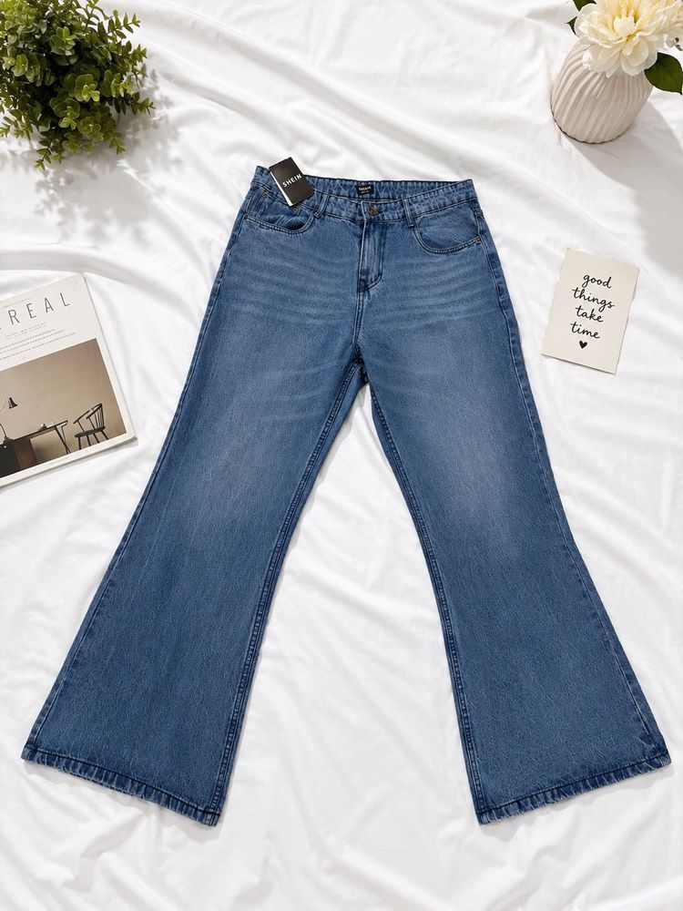 High-Waisted Flared Jeans