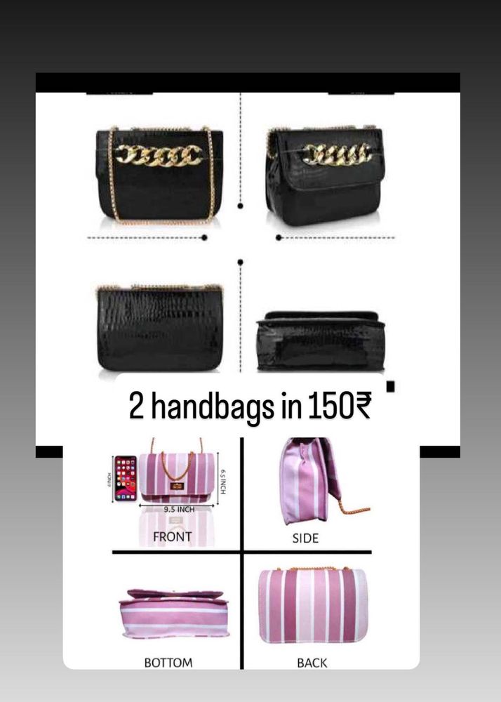 Black Chain Detail Crossbody Bag