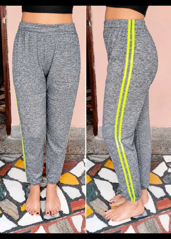 Comfy Grey Joggers with Neon Stripes