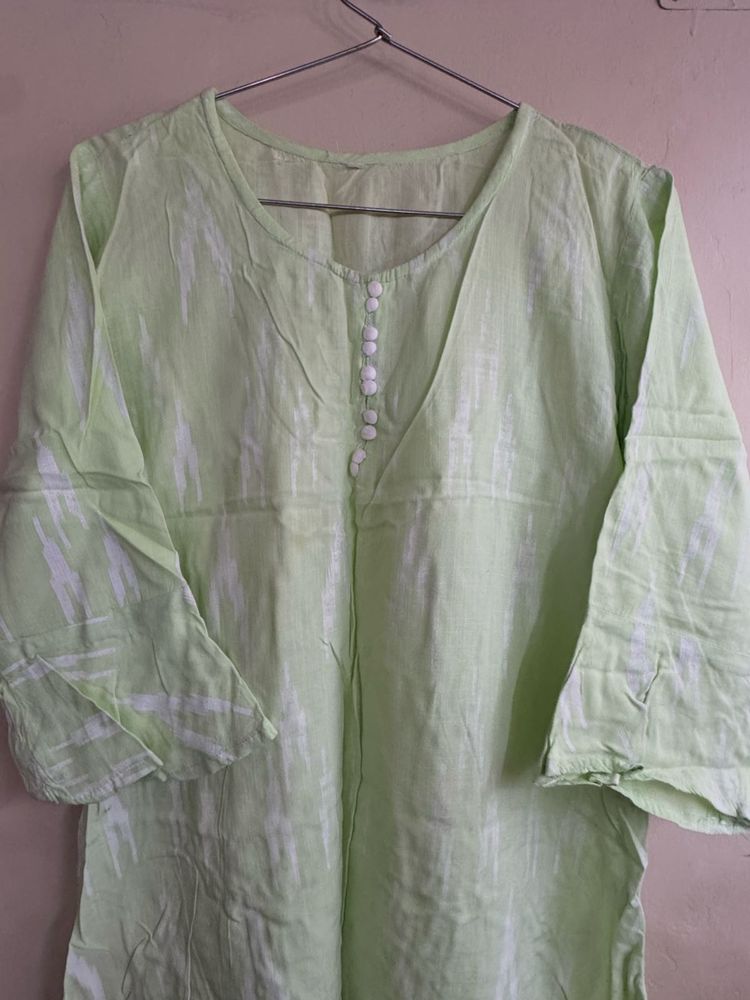 Light Green Cotton Kurta