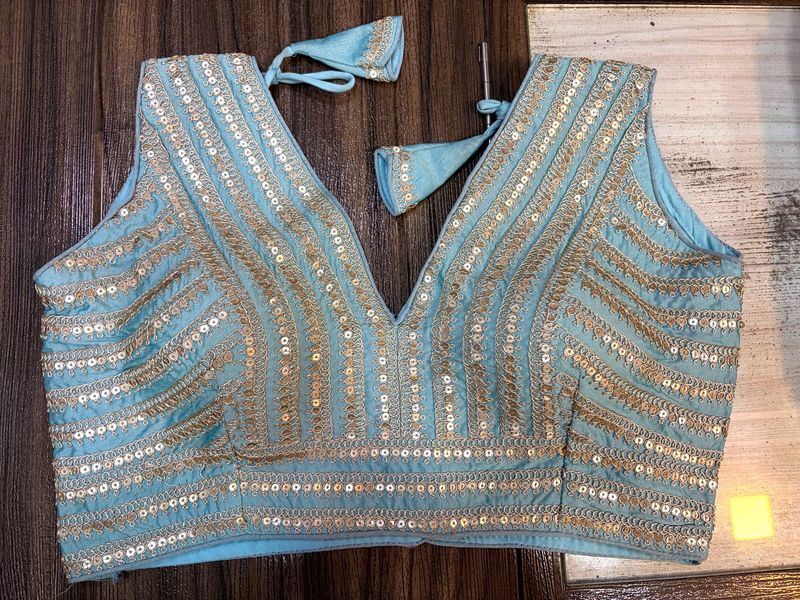 Stunning Sequined Blue Blouse