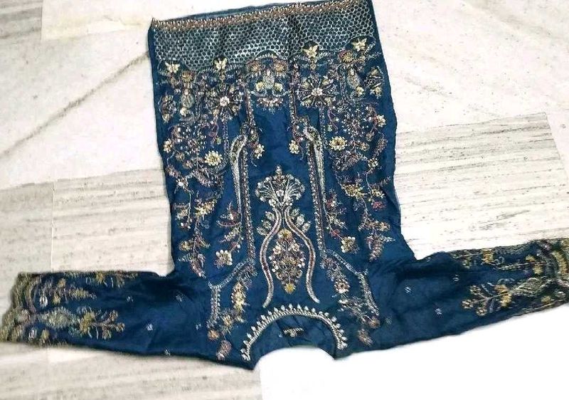 Embroidered Teal Kurta
