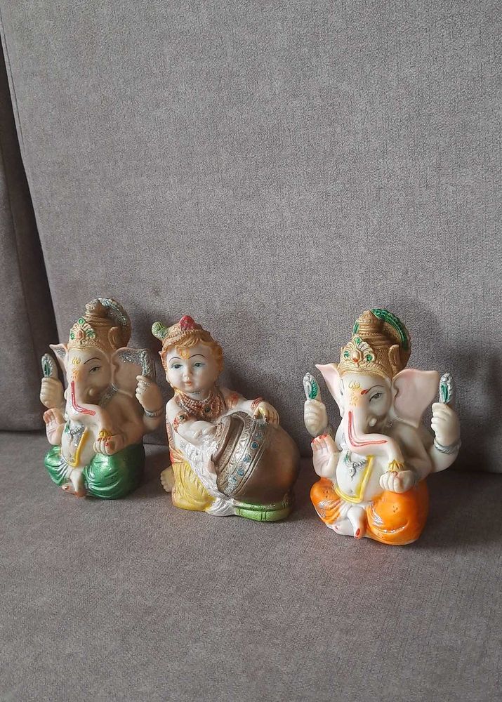 2 Lord Ganesha and one Balkrishna Idols