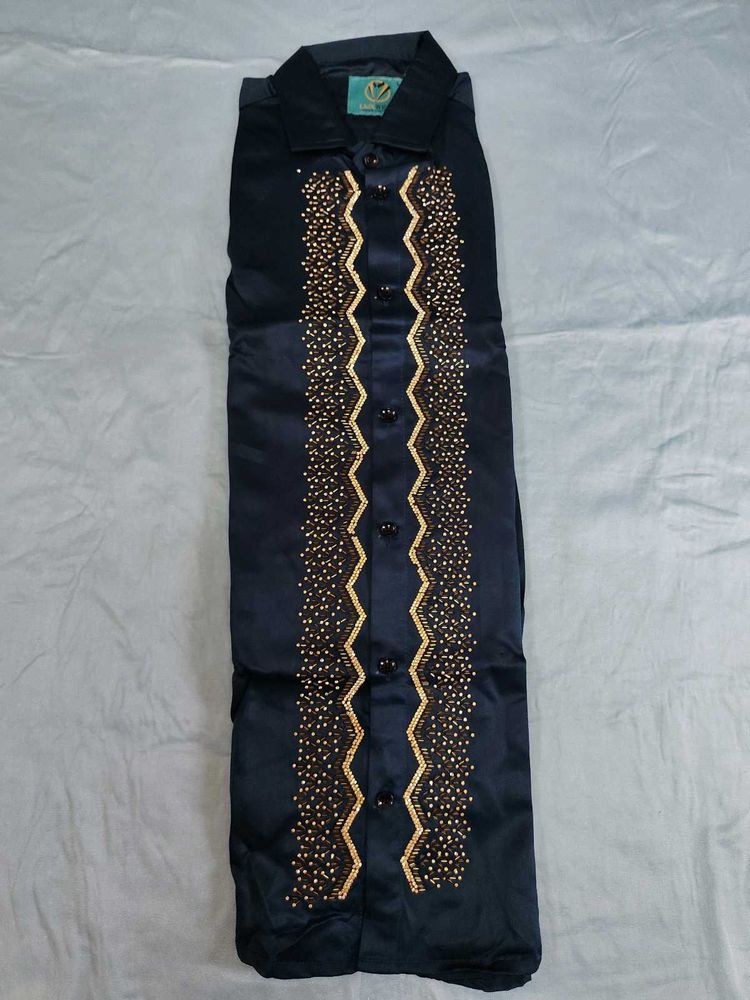 Embellished Men's Shirt Vth Diamond Stone work