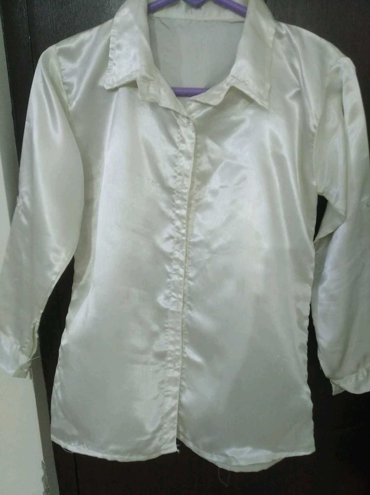 Satin Button Down Shirt