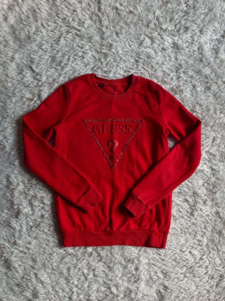 Guess Red Logo Sweatshirt