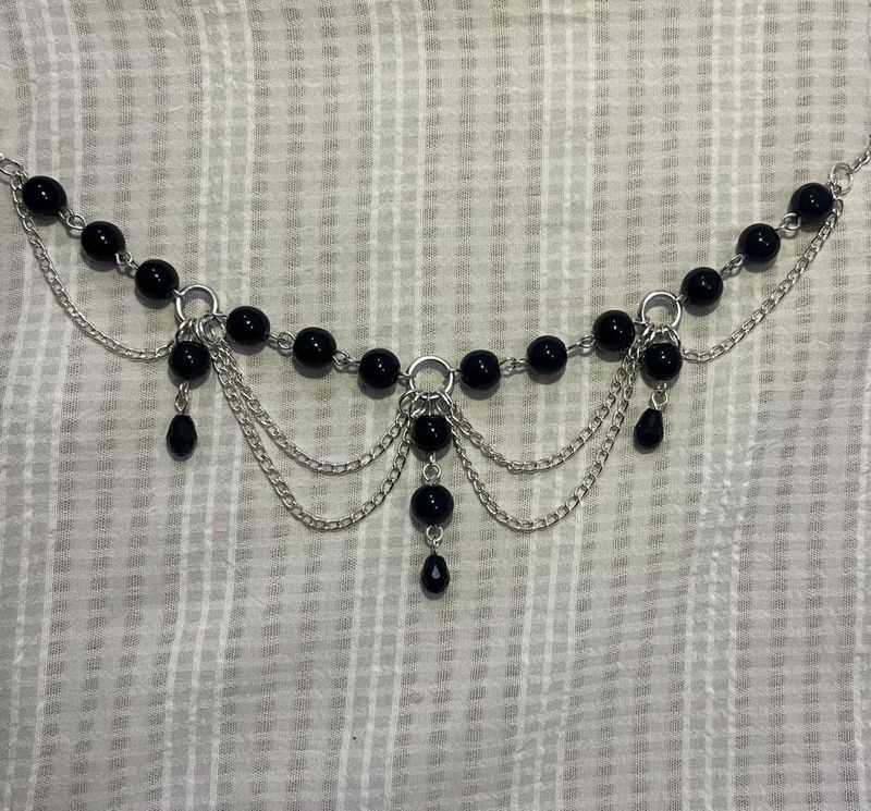Black beaded Gothic Necklace