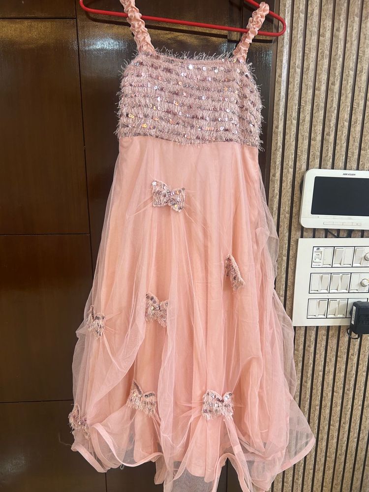 Stunning Pink Sequin Party Gown for girl
