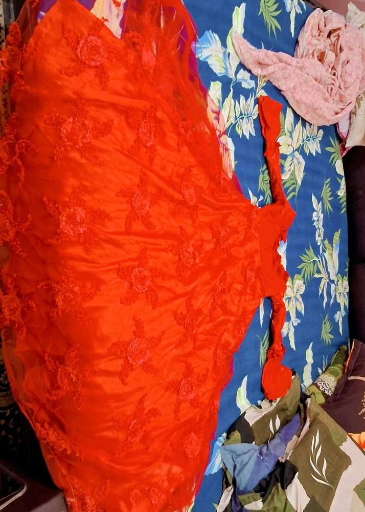 Stunning Red Embroidered Lehenga Choli