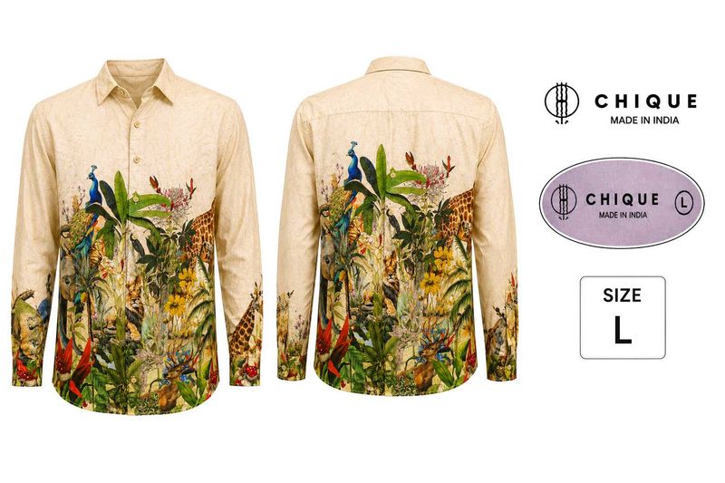 Exotic Print Kurta with Animals &amp; Nature