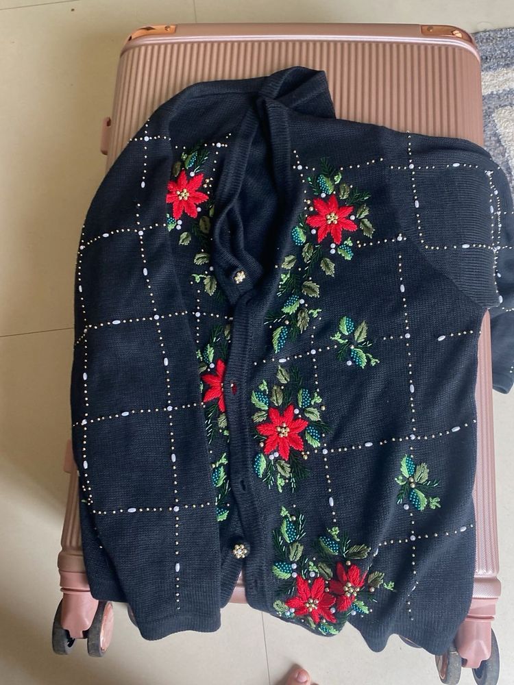 Embellished Floral Cardigan