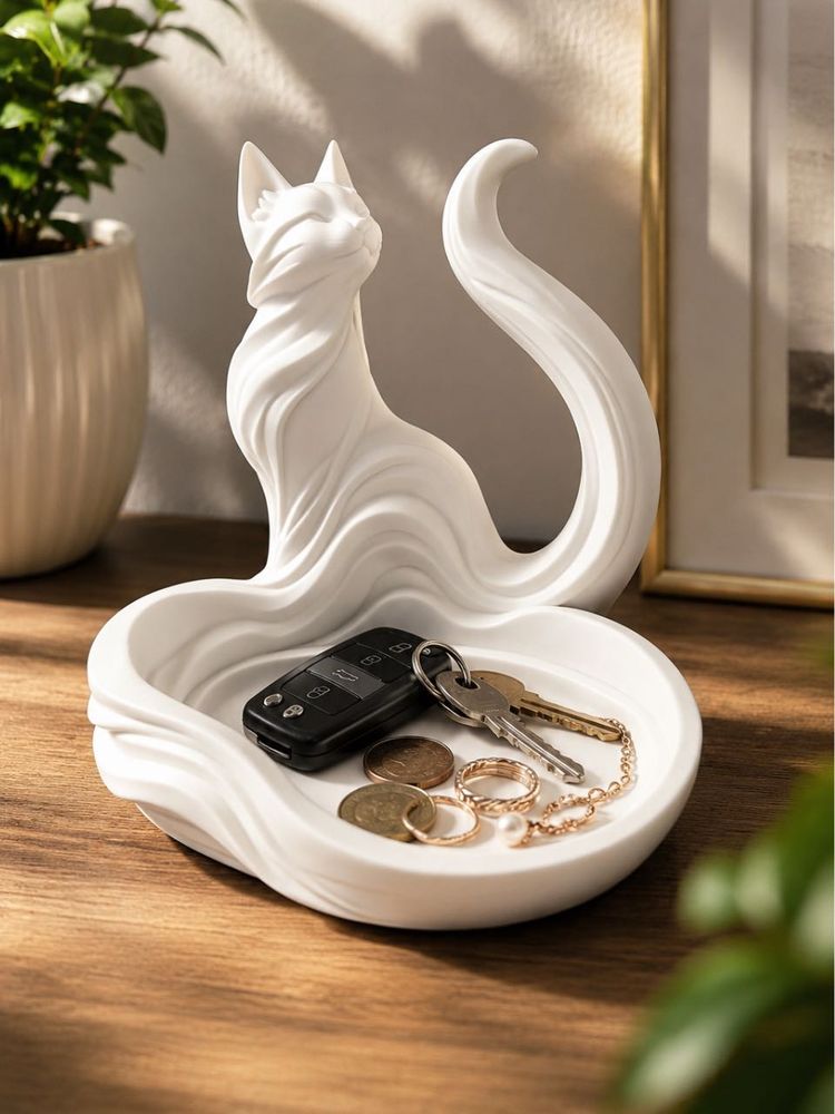 WhiteQ Cat Trinket Dish