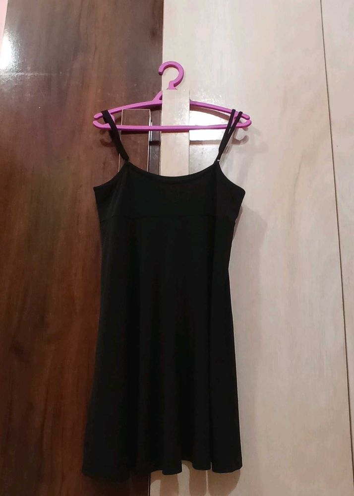 Urbanic Black Pinafore Dress With Adjustable Strap