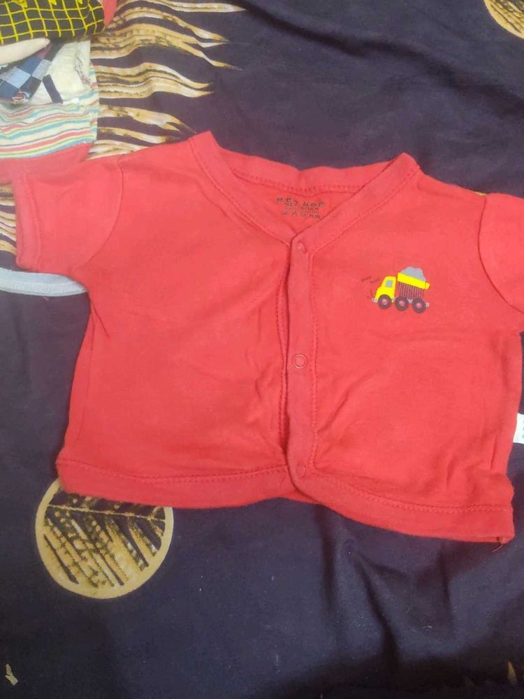 combo Red Baby Onesie with Truck Applique