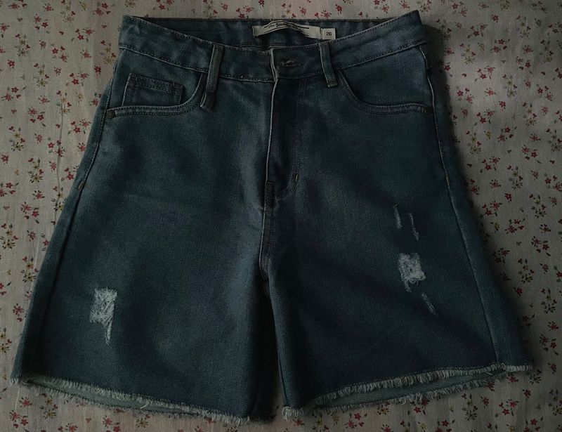 Distressed Denim Shorts