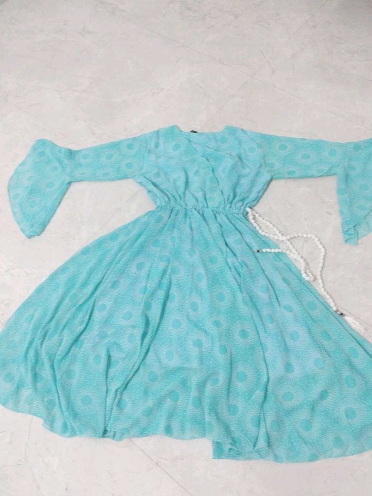 Flowy Teal Blue Maxi Dress