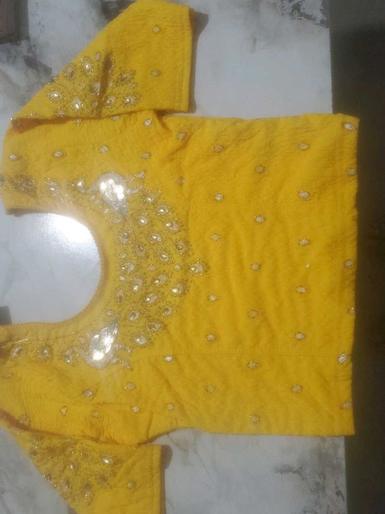 Vibrant Yellow Embroidered Blouse