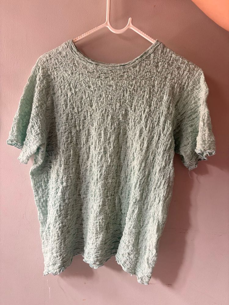 Textured Mint Green Top