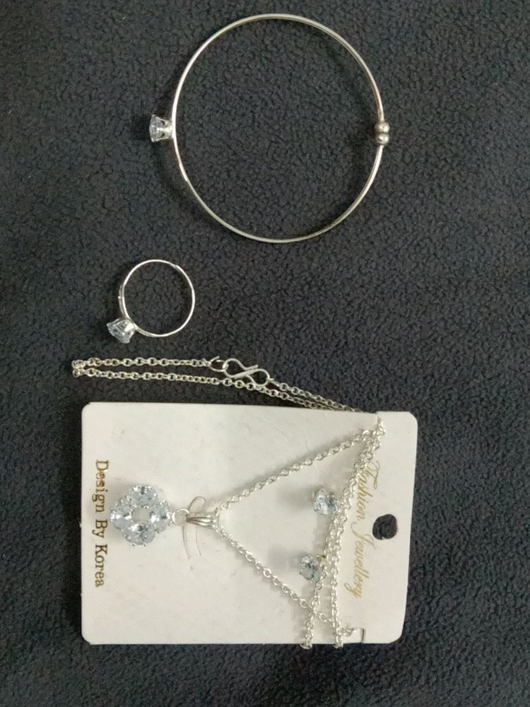 Bracelet, Ring, Necklace, Earrings Set