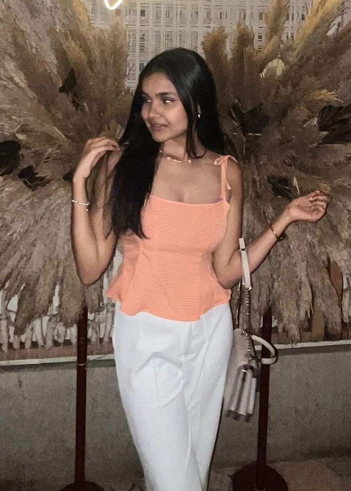 Orange Gingham Cami Top