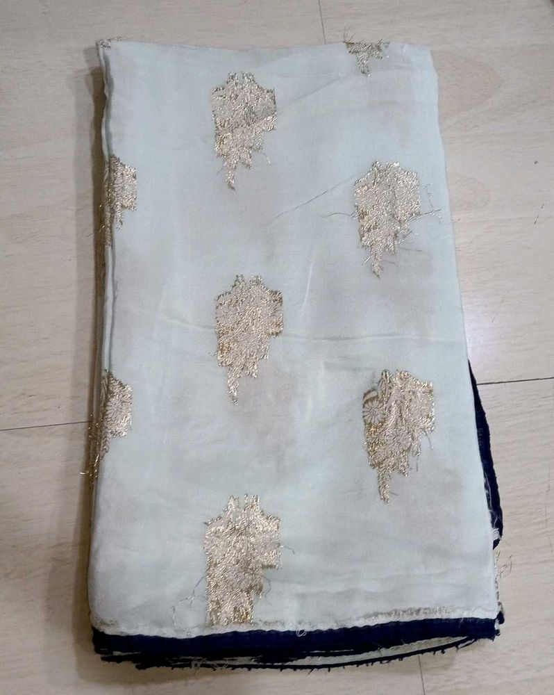 Beautiful Cyan Brocade Blouse WITH BLOUS