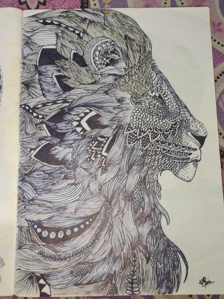 Intricate Lion Sketch