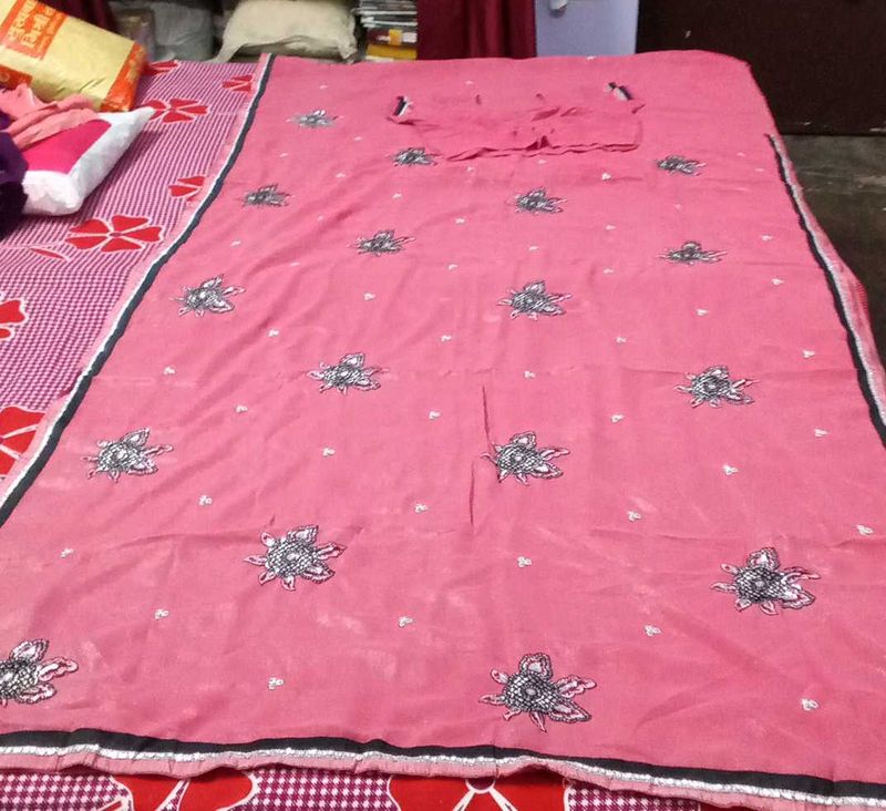 party wear saree with blouse