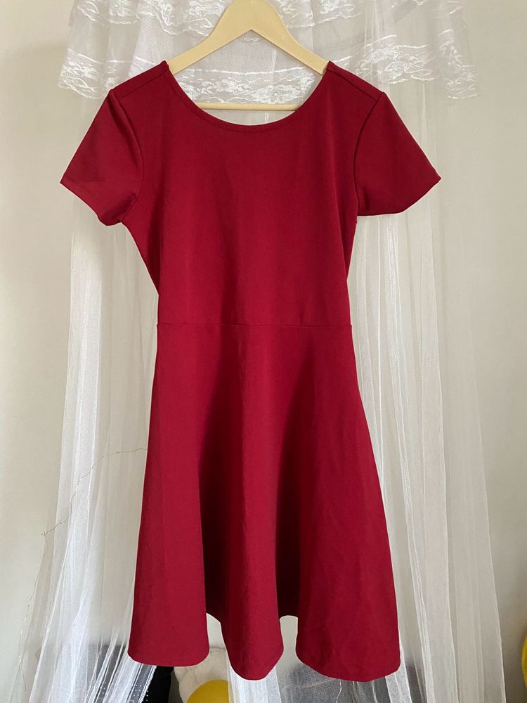 Red Back Cut Out Dress