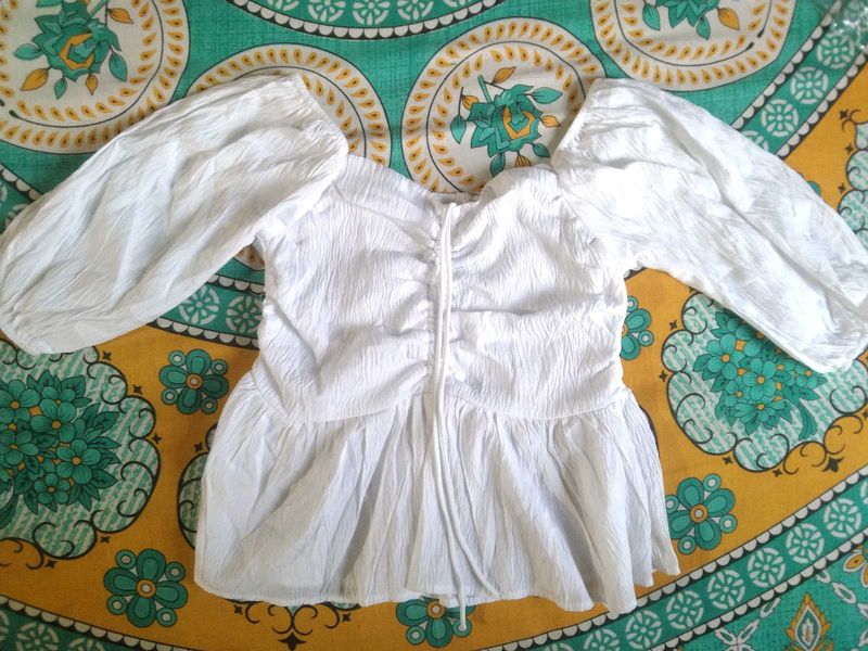 White Ruched Top (XS)