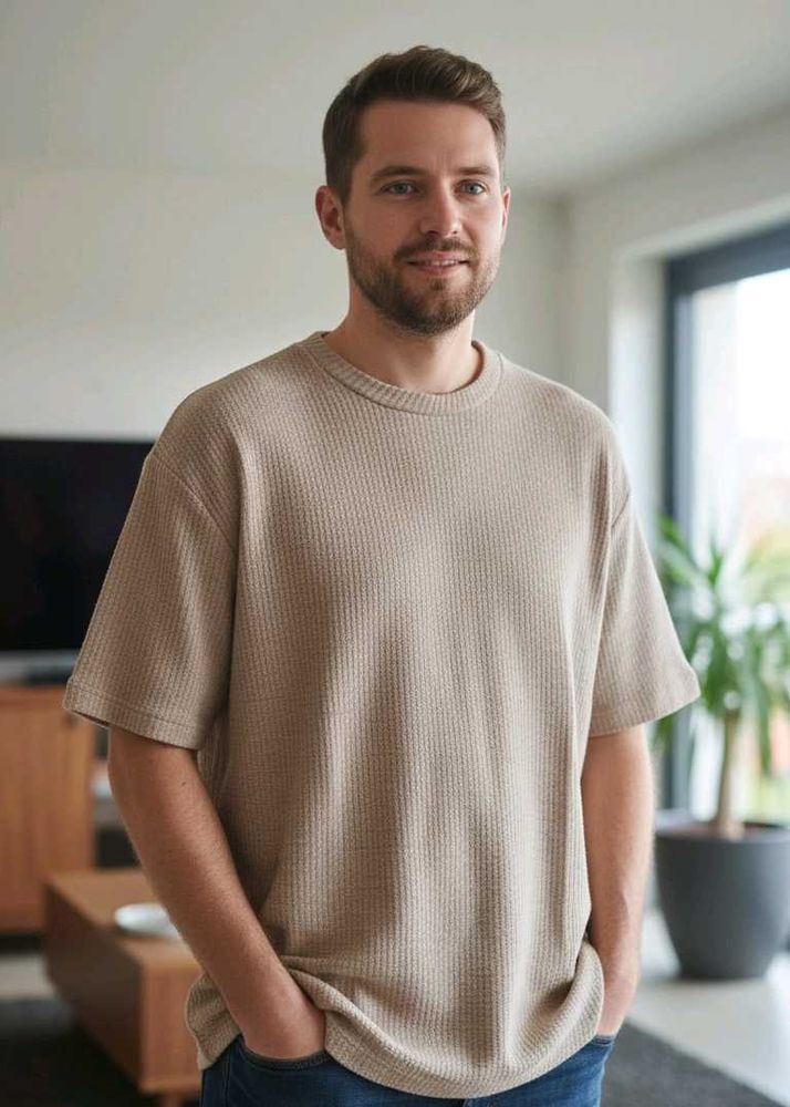 Men's Casual Beige T-Shirt