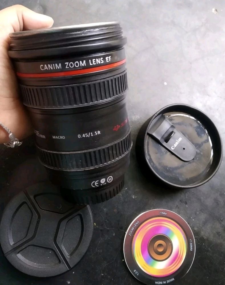 CAMERA LENS SHAPED COFFEE MUG FLASK