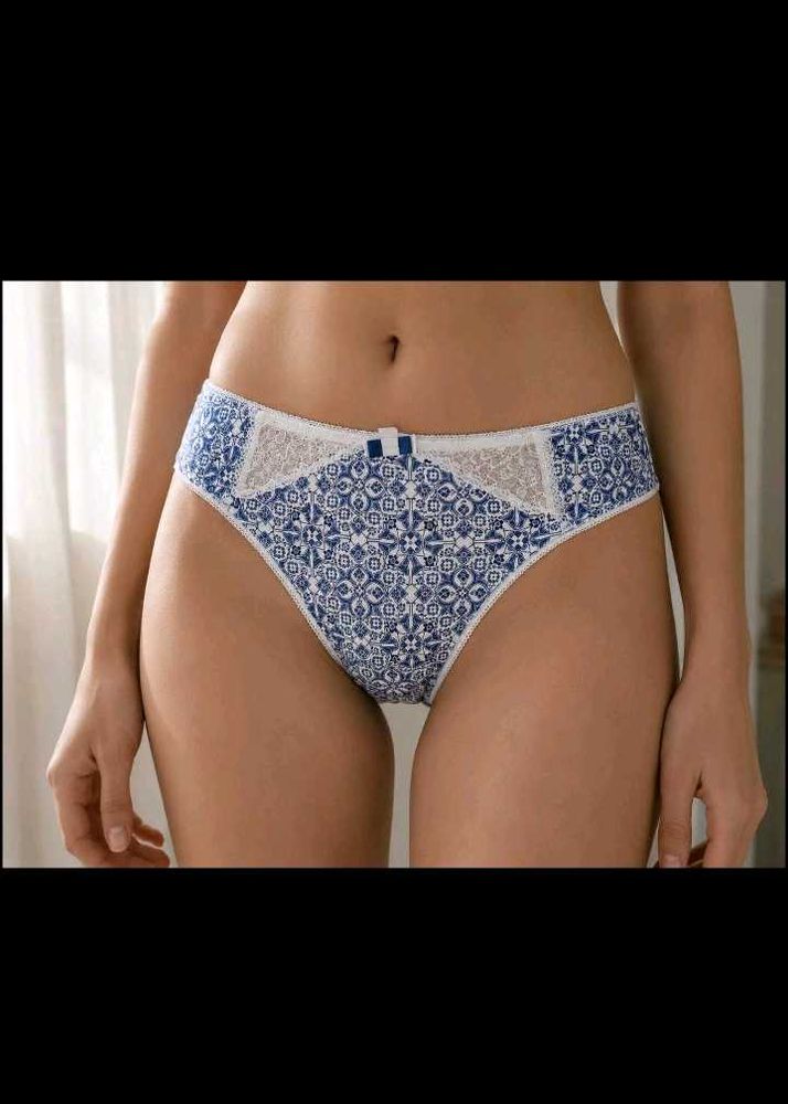 Blue &amp; White Patterned Briefs