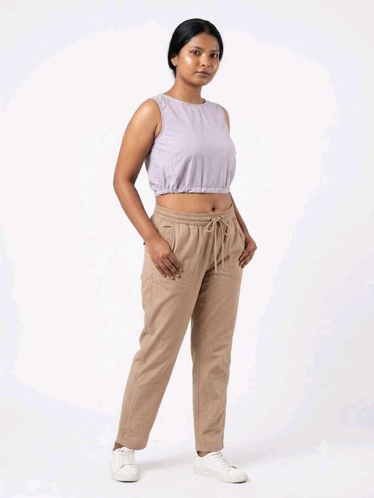 Casual Crop Top and Pants Set