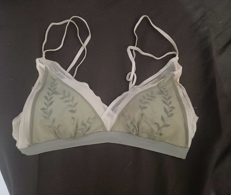 Sheer Leaf Print Bralette