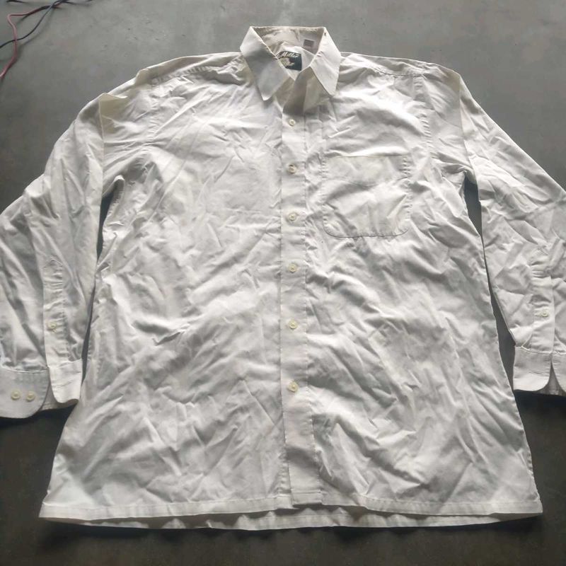 Classic White Long Sleeve Button-Up Shirt